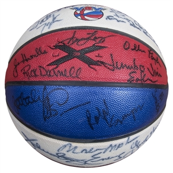 ABA Legends Multisigned Official Game Ball of the ABA with Julius Erving, George Gervin, and Ralph Simpson (JSA)